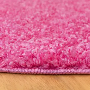 Soft Value Barbie Pink Shaggy Area Rug 135x135cm