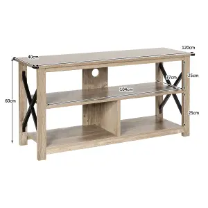 Costway 3-Tier TV Stand for TVs up to 55" Industrial Console Table Entertainment Center