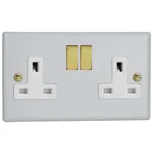 Varilight 2-Gang 13A Single Pole WiFi Switched Socket for V-Pro Smart Supla Vogue Matt White