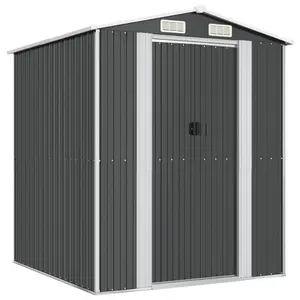 6 ft. W x 6 ft. D Galvanized Steel Apex Garden Shed Anthracite