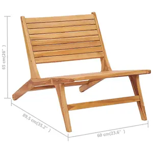 Berkfield Garden Chair Solid Teak Wood