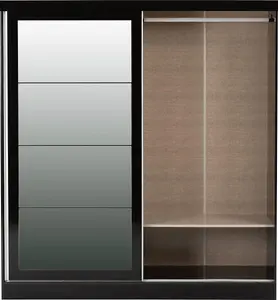 Nevada 2 Door Sliding Wardrobe in Black Gloss Finish