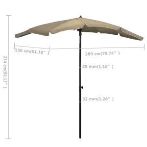 Berkfield Garden Parasol with Pole 200x130 cm Taupe