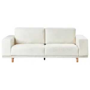 3 Seater Boucle Sofa Off-White NIVALA