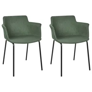 Set of 2 Dining Chairs BELFIELD Green