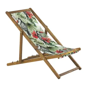 Sun Lounger Wood Light Brown ANZIO