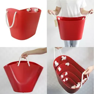 Balcolore Laundry Basket Red / Medium (30.5 cm H x 27 cm W x 40 cm D)