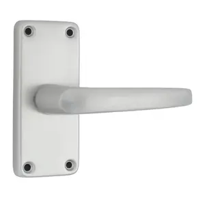 Aluminium Latch Handles Straight Lever Door Handle Pack Hinges Satin Silver