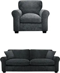 Argos Home Taylor Fabric Chair & 4 Seater Sofa - Grey