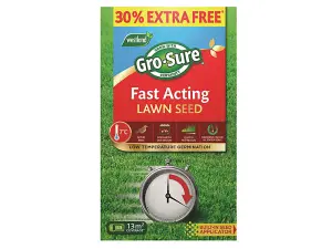 Gro-Sure 20500299 Fast Acting Lawn Seed 10m + 30% Free GRO20500299