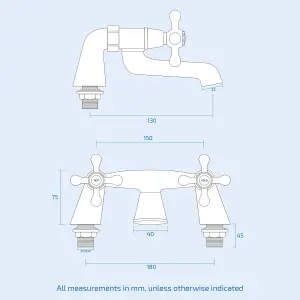 Nes Home Victorian Traditional Bathroom Bath Filler Tap