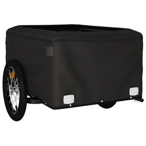 vidaXL Bike Trailer Black and Yellow 45 kg Iron