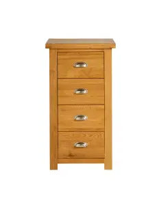 Birlea Woburn 4 Drawer Narrow Chest Oak