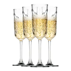 Pasabahce Timeless Glass Champagne Flutes - 170ml - Pack of 4