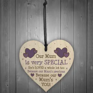 Special Gift For Mum Wood Heart Sign Birthday Mothers Day Gift From Daughter Son