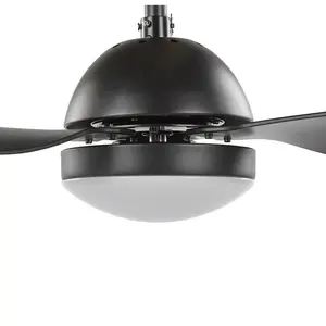 Ayverie 114cm Ceiling Fan with Light Kit Black