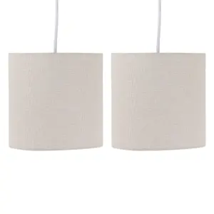 First Choice Lighting Set of 2 Natural Linen 15.5cm Table Lamp Shades