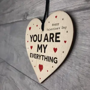 Valentines Day Gift Wood Heart YOU ARE MY EVERYTHING Girlfriend Boyfriend Gift