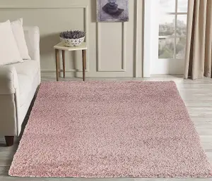 Modern Extra Large Small Soft 5cm Shaggy Non Slip Bedroom Living Room Carpet Runner Area Rug - Baby Pink 80 x 150 cm