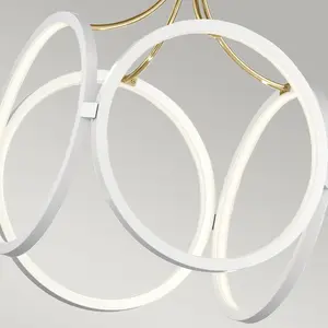 Luminosa Kichler Ciri Integrated LED Pendant Ceiling Light White with Champagne Gold, 3000K