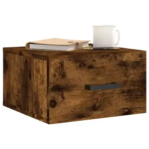 Berkfield Wall-mounted Bedside Cabinets 2 pcs Smoked Oak 35x35x20 cm