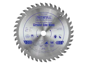 Faithfull FAIZ18040 TCT Circular Saw Blade 180 x 16mm x 40T POS FAIZ18040