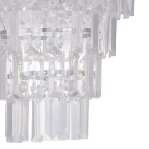 First Choice Lighting Clear Acrylic 4 Tier Easy Fit Light Shade