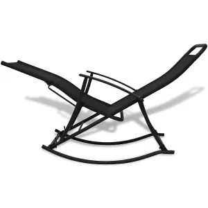 Berkfield Garden Rocking Chair Steel and Textilene Black