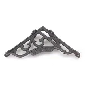 Oakcrafts - Pair of Antique Cast Iron London Victoria Shelf Brackets - 150mm x 150mm