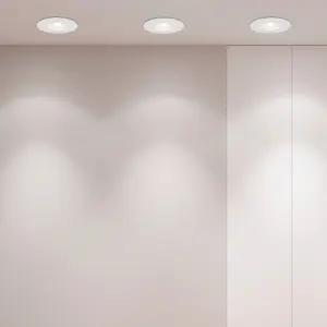 Lighting Collection Cantho White LED Recessed Spotlight, Pack of 3