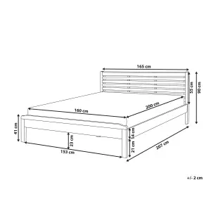 Wooden EU King Size Bed Dark CARNAC