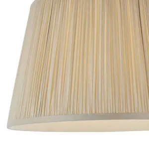 14" Elegant Round Tapered Drum Lamp Shade Oyster Gathered Pleated Silk Cover