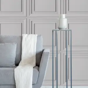 Fresco Grey Wood Panelling Wallpaper