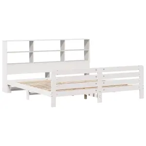 Berkfield Bed Frame without Mattress White 180x200 cm Super King Solid Wood Pine