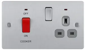 BG Matt Flat Cooker switch & socket with neon