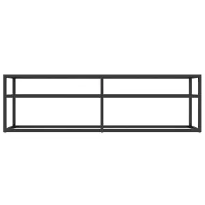 Berkfield TV Cabinet Black Marble 140x40x40.5 cm Tempered Glass