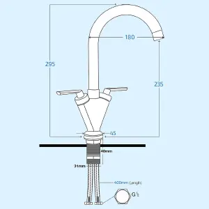 Nes Home Brogan Swivel Spout Mono Mixer Kitchen Tap Chrome