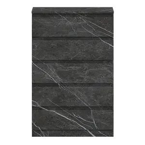 ZITA - 5 Drawer Chest of Drawers in Matt Charcoal Grey Marble Effect