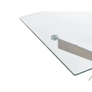 Glass Top Dining Table 120 X 70 Cm Silver MARAMO