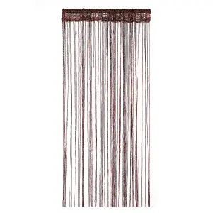 String Curtain Panel Spaghetti Tassel Curtain, 200cm x 90cm - Coffee