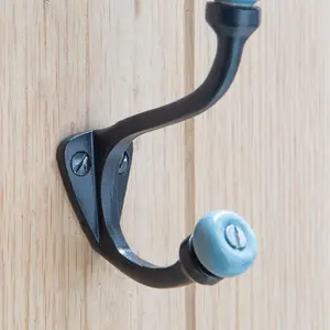 Hammer & Tongs - Grey Ceramic Ball Hat & Coat Hook - W30mm x H105mm - Raw