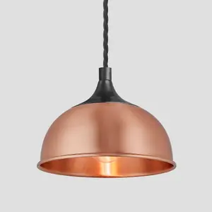 Industville Chelsea Dome Pendant, 8 Inch, Copper, Pewter Holder