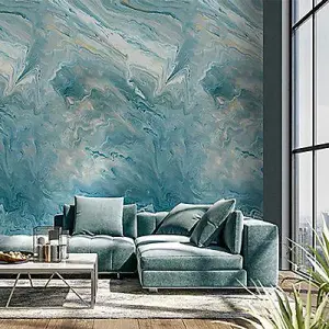 GoodHome Breschia Blue Matt Mural