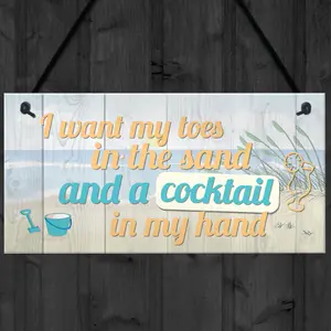 Red Ocean Cocktail In My Hand Hanging Plaque Nautical Decor Sign Beach Seaside Kitchen Birthday Home Gift