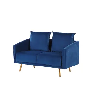 Velvet Sofa Set Navy Blue MAURA