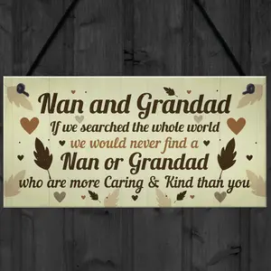 Red Ocean Gifts For Nan And Grandad Birthday Christmas Hanging Plaque Grandparent Gift Keepsake