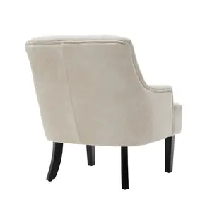 Faux Leather Suede Cream Lydia Accent Chair