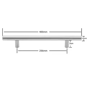 Kitchen Cupboard T-Bar Brushed Steel Furniture Cabinet Handles 256mm (Pack of 10)