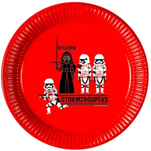 Star Wars Paper Kylo Ren Party Plates (Pack of 8) Red/Black/White (One Size)