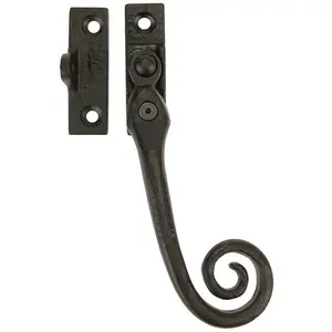 Right Handed Curly Tail Espagnolette Window Fastener Black Antique 57 x 17mm